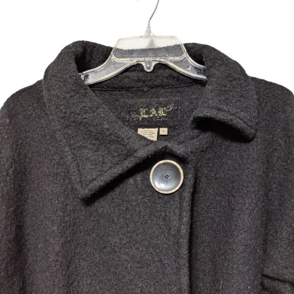 LAL 100% Wool Cropped Rockabilly Swing Coat L - Picture 2 of 6